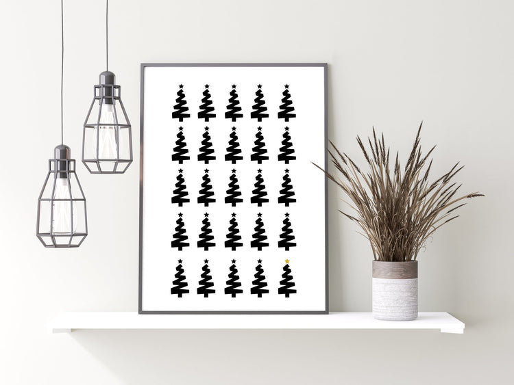 25 Christmas Trees Print