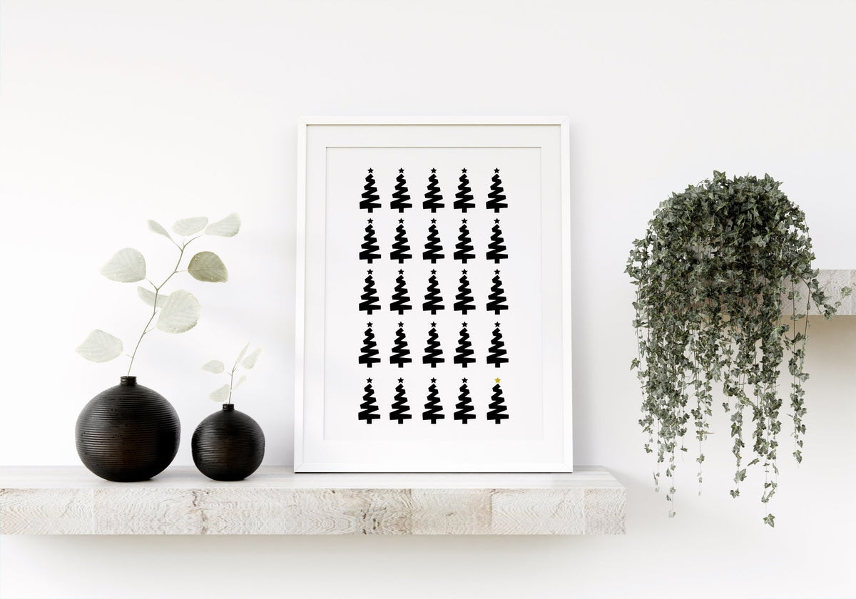25 Christmas Trees Wall Picture