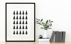 25 Christmas Trees Wall Print