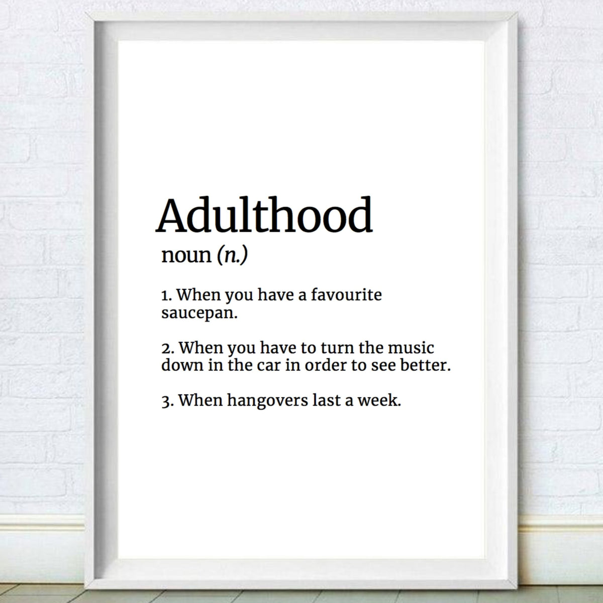 Adulthood Definition Poster Print