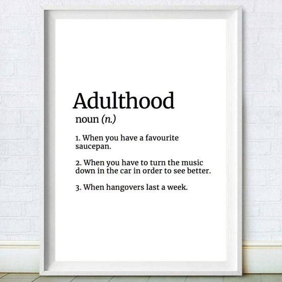 Adulthood Definition Poster Print