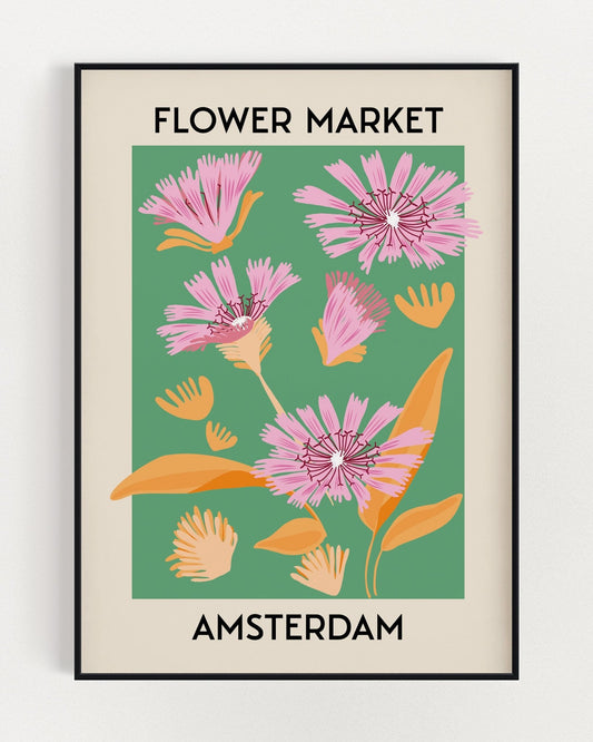 Amsterdam Flower Market Poster Print