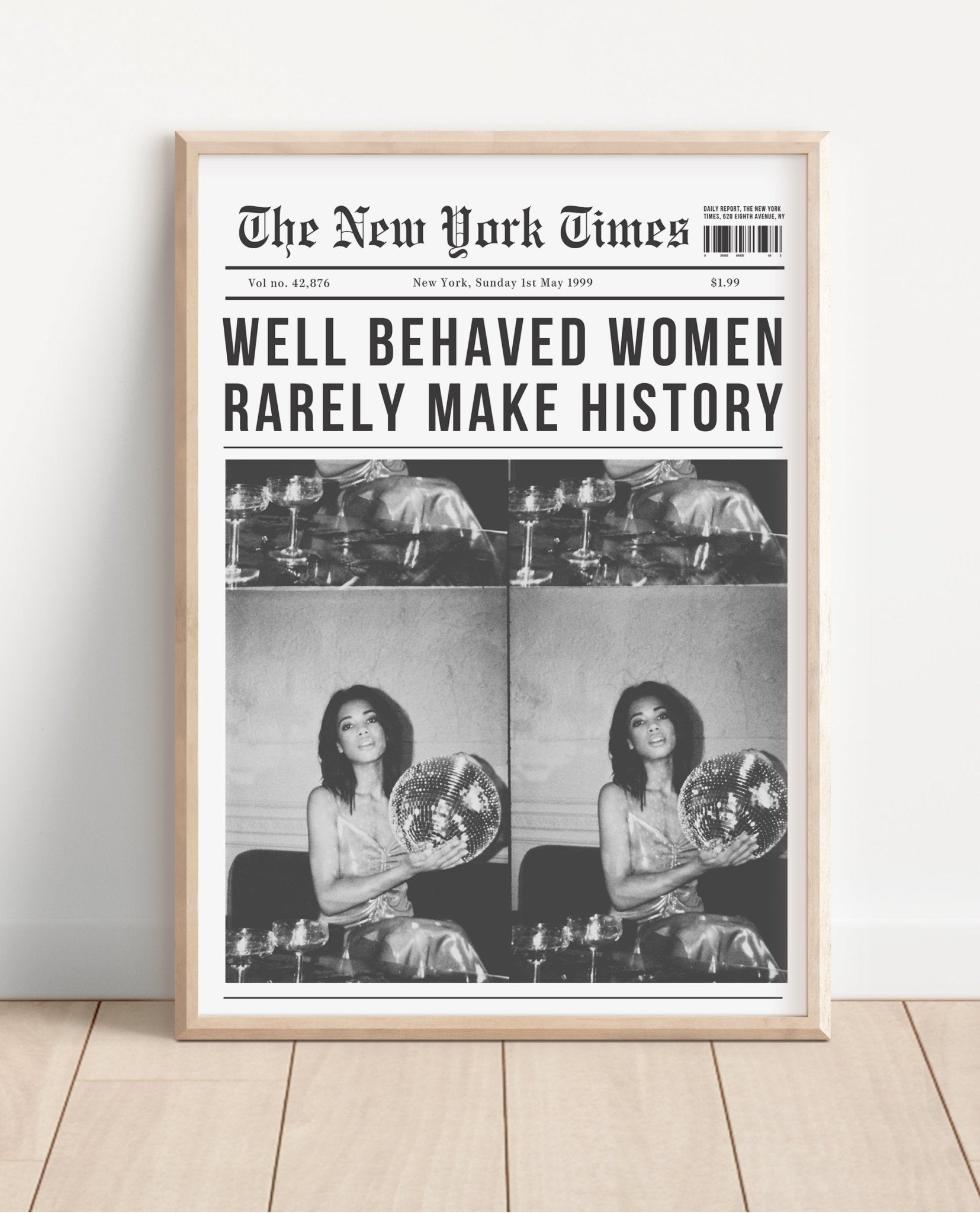 B&W Well Behaved Women Quote Retro Kitchen Art | Unique Wall Art from ...