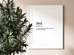 Bed Definition Bedroom Wall Print
