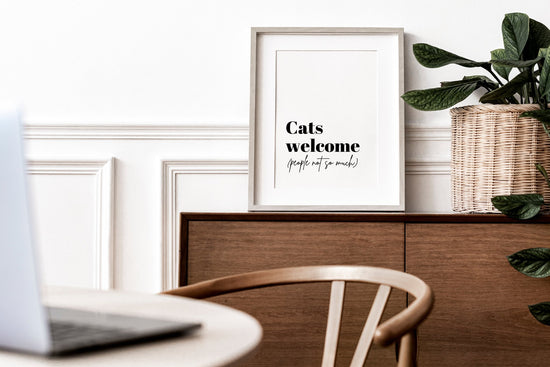 Cats Welcome (People Not So Much) Funny Cat Wall Quote