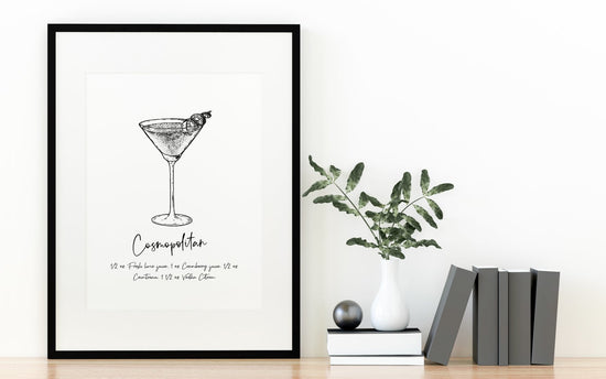 Cosmo Cocktail Recipe Wall Art