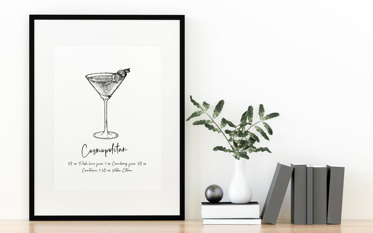 Cosmo Cocktail Recipe Wall Art