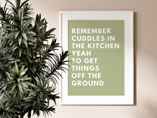Cuddles In The Kitchen Wall Poster