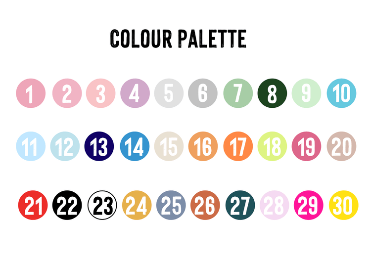 Custom Song Lyrics Print Colour Palette