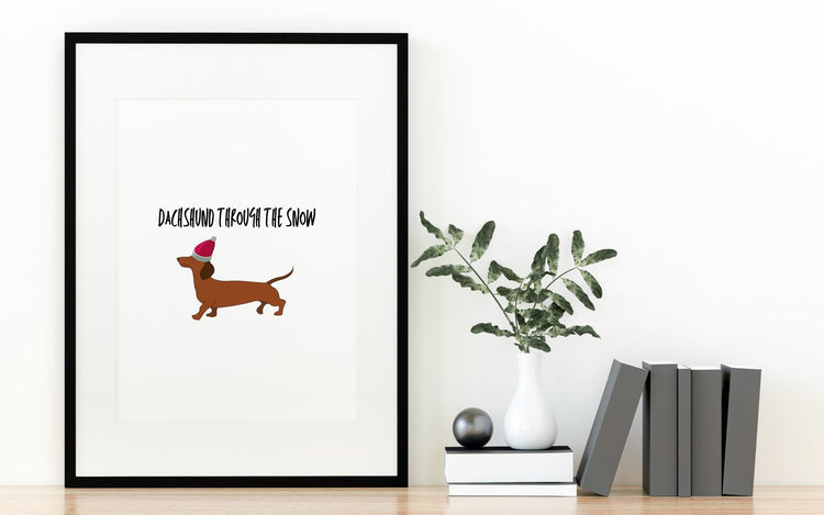 Dachshund Through The Snow Wall Art