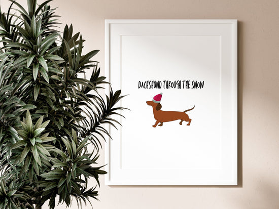 Dachshund Through The Snow Wall Poster