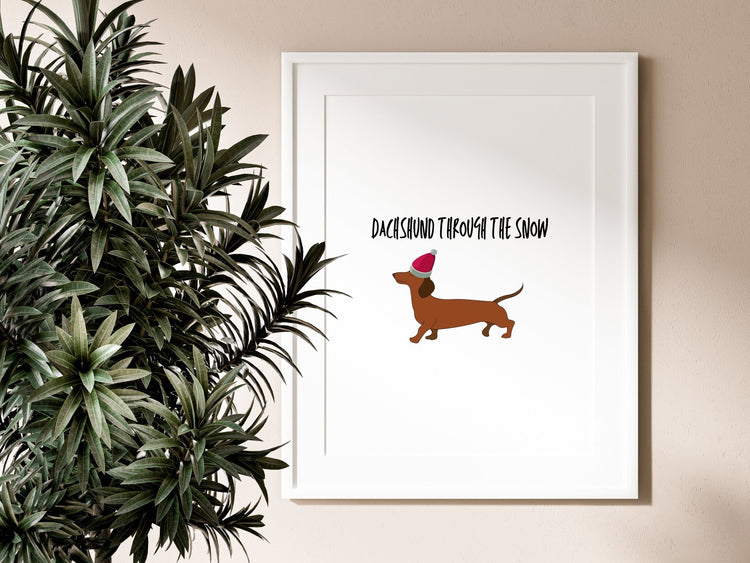 Dachshund Through The Snow Wall Poster