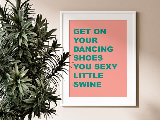 Dancing Shoes Pink and Green Poster