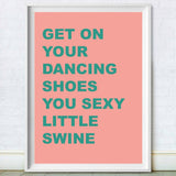 Dancing Shoes Pink and Green Print