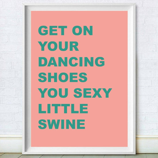 Dancing Shoes Pink and Green Print