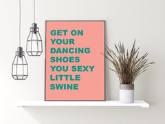 Dancing Shoes Pink and Green Wall Poster
