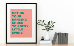 Dancing Shoes Pink and Green Wall Print