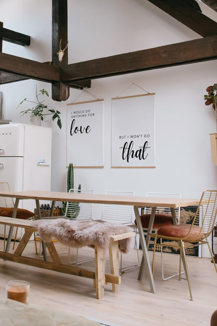 Do Anything For Love Behind Bed Wall Décor Set of 2 Prints