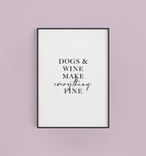 Dogs & Wine Funny Kitchen Wall Décor