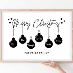 Family Bauble Print - Christmas Family Gift Print