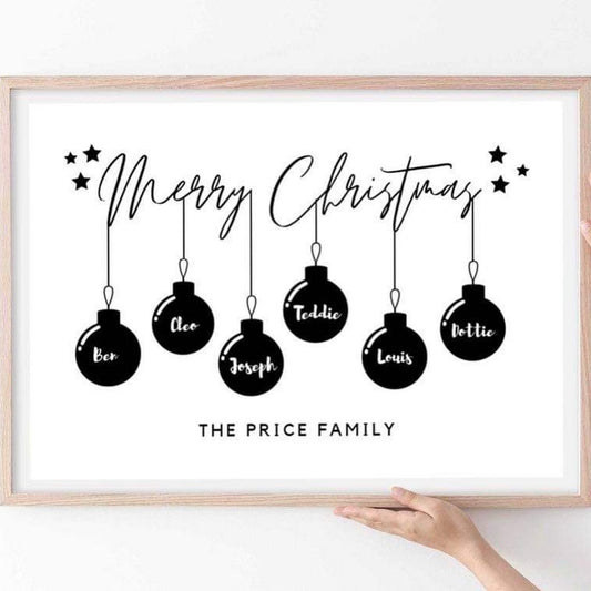 Family Bauble Print - Christmas Family Gift Print