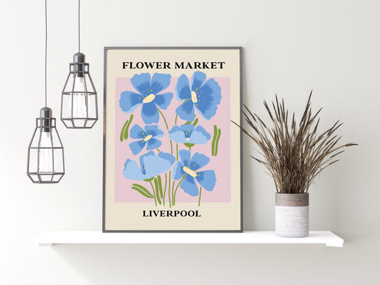 Flower Market Liverpool Wall Print