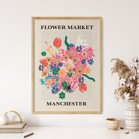 Flower Market Manchester Poster