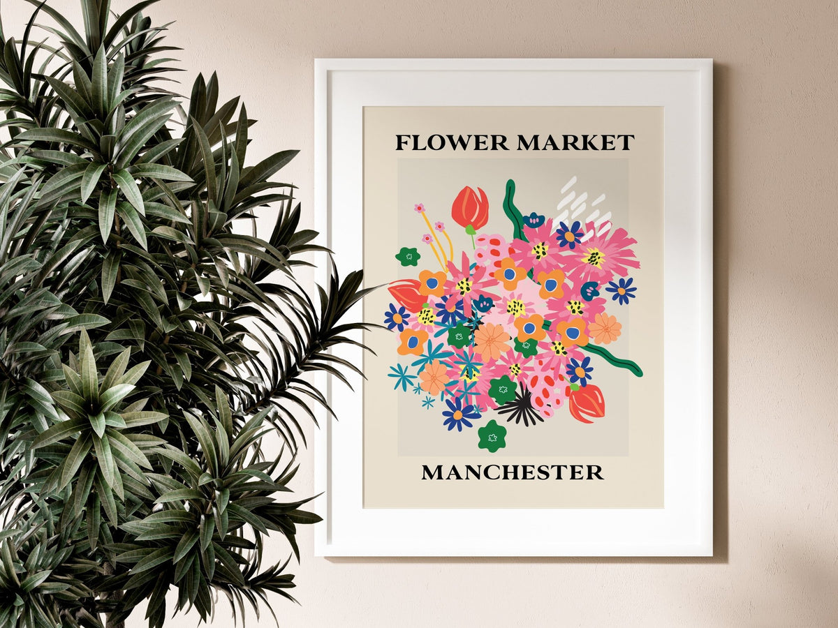 Flower Market Manchester Poster Art