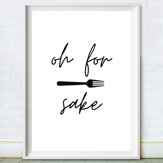 For Forks Sake Quirky Kitchen Print