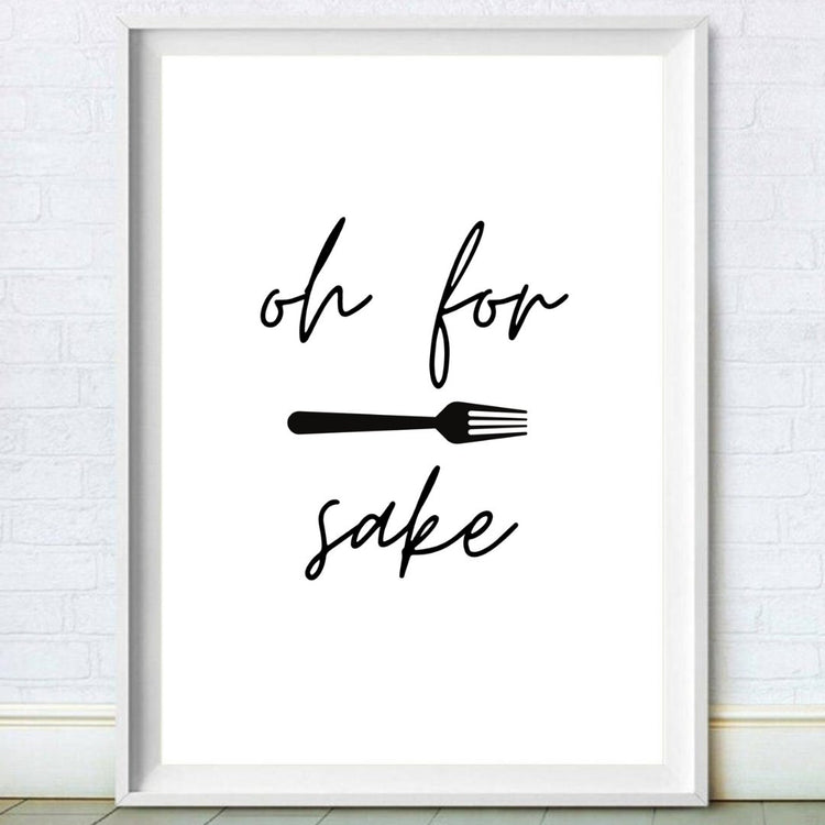 For Forks Sake Quirky Kitchen Print