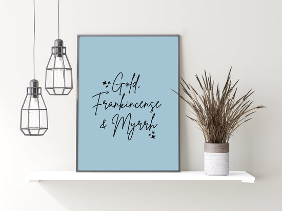 Gold, Frankincense and Myrrh Poster for Christmas