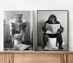 Gorilla on Toilet Funny Set