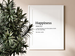 Happiness Definition Dictionary Wall Poster