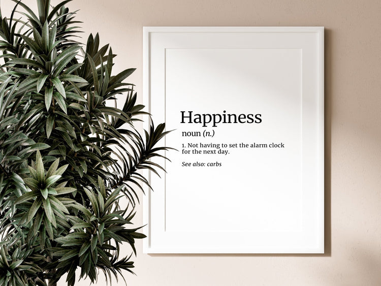 Happiness Definition Dictionary Wall Poster