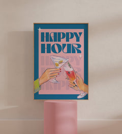 Happy Hour Cocktail Poster
