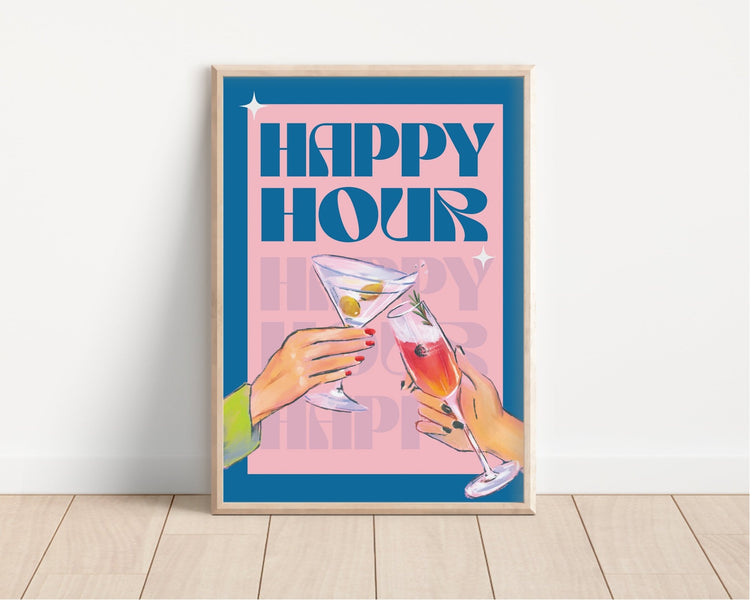 Happy Hour Cocktail Wall Art
