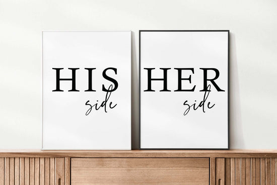 'His Side Her Side' Over The Bed Poster Set