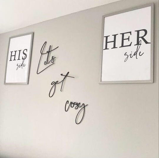 'His Side Her Side' Over The Bed Print Set