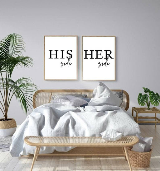 'His Side Her Side' Over The Bed Prints