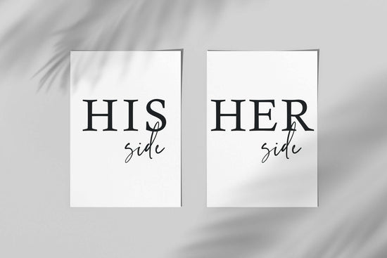 'His Side Her Side' Over The Bed Quotes