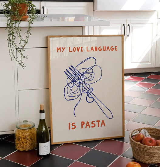 Love Language Pasta Art Poster