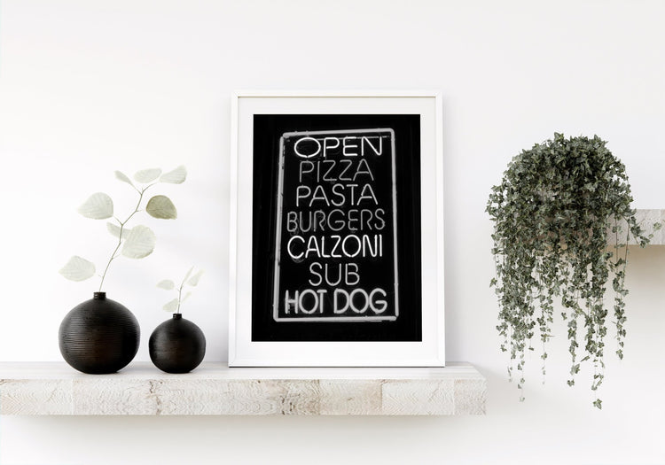 Neon NYC Street Food Kitchen Print
