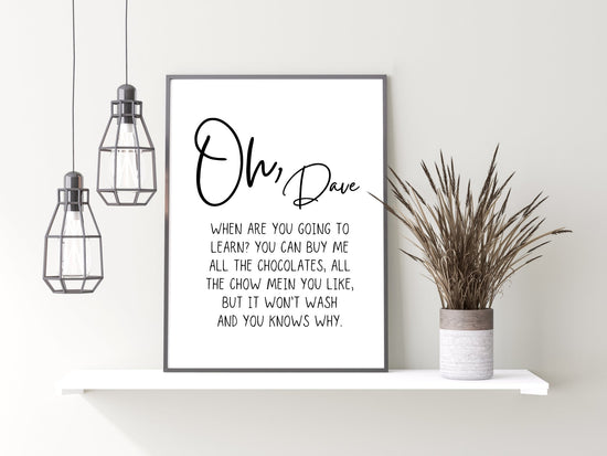 Nessa- Oh, Dave Quote Poster