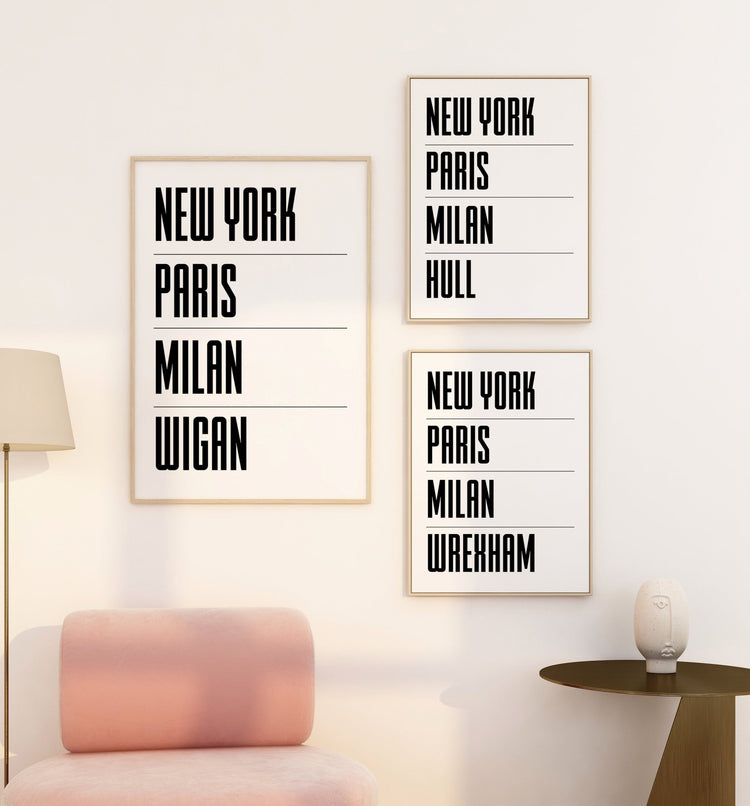 Personalised Home Town Hall Wall Décor Poster