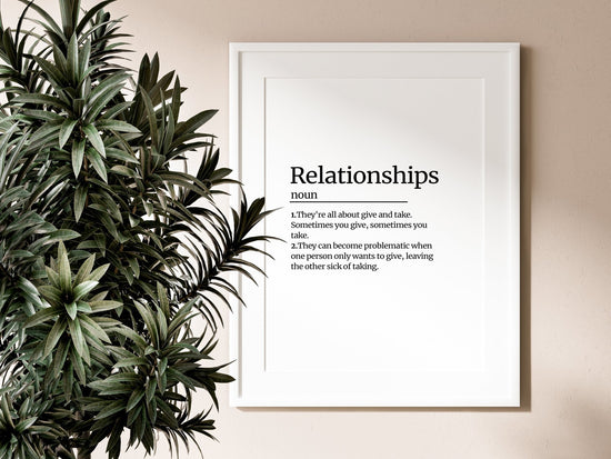 Relationships Definition Wall Poster