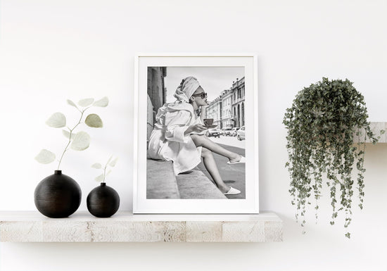 Retro Morning Coffee Quirky Bathroom Poster