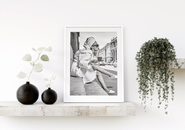 Retro Morning Coffee Quirky Bathroom Poster