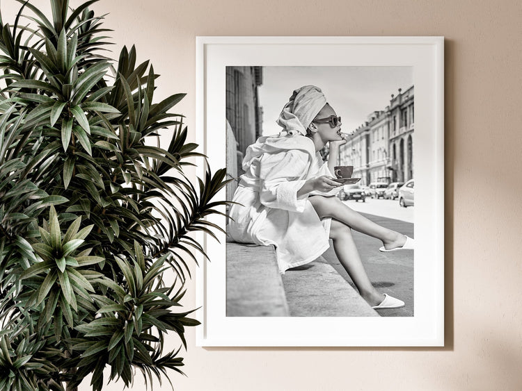 Retro Morning Coffee Quirky Bathroom Print
