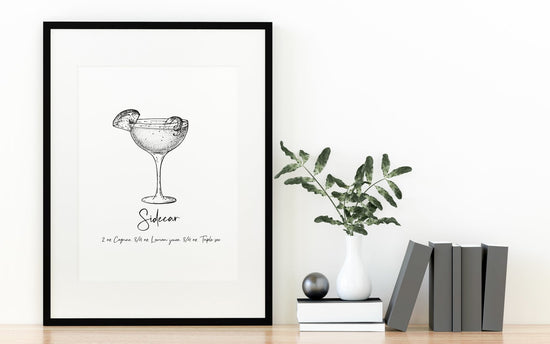 Sidecar Cocktail Recipe Wall Art