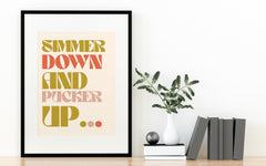 Simmer Down and Pucker Up Arctic Monkeys Inspired Typography Wall Print